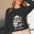 Boo Skeleton Skull Books Halloween Women School Teacher Kid Unisex Long Sleeve T-Shirt Boo Skeleton Skull Books Halloween Women School Teacher Kid Unisex Long Sleeve T-Shirt