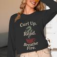 Book Dragon Fantasy Reader Cozy Reading Book Lover Dragon Unisex Long Sleeve T-Shirt