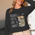 Book Lovers Books Cats Life Is Sweet Cat Lover Unisex Long Sleeve T-Shirt Book Lovers Books Cats Life Is Sweet Cat Lover Unisex Long Sleeve T-Shirt