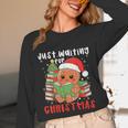 Book Reading Just Waiting For Christmas Gingerbread Unisex Long Sleeve T-Shirt Book Reading Just Waiting For Christmas Gingerbread Unisex Long Sleeve T-Shirt