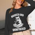 Booked And Unbothered Cat Reading Book Lovers Unisex Long Sleeve T-Shirt Booked And Unbothered Cat Reading Book Lovers Unisex Long Sleeve T-Shirt