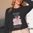 Bookish Babes Club Cute Pink Book Stack With Bow Unisex Long Sleeve T-Shirt Bookish Babes Club Cute Pink Book Stack With Bow Unisex Long Sleeve T-Shirt