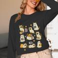 Books Lover Bookish Ghost Himalayan Cat Reading Halloween Unisex Long Sleeve T-Shirt