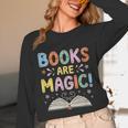 Books Are Magic Whimsical Retro Bookworm Unisex Long Sleeve T-Shirt Books Are Magic Whimsical Retro Bookworm Unisex Long Sleeve T-Shirt