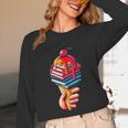Books Reading Ice Cream Unisex Long Sleeve T-Shirt Books Reading Ice Cream Unisex Long Sleeve T-Shirt