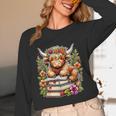 Bookworm Cute Highland Cow Reading Book Unisex Long Sleeve T-Shirt