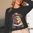 Capybara Bookworm Rodent Reading a Book Unisex Long Sleeve T-Shirt