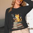 Cat Reading Books Unisex Long Sleeve T-Shirt