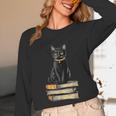 Cat Sitting On Books Unisex Long Sleeve T-Shirt