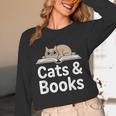 Cats And Books Unisex Long Sleeve T-Shirt