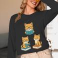 Cats Reading Book Lover Reading Bookworm Reader Unisex Long Sleeve T-Shirt