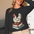 Chicken Books Back To School First Day Of School Boys Girls Unisex Long Sleeve T-Shirt