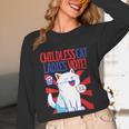 Childless Cat Ladies Vote Kamala Harris Cute Comic Book Cat Unisex Long Sleeve T-Shirt