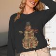 Christmas Snowman Made Of Books Holiday Reading Xmas Unisex Long Sleeve T-Shirt
