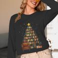 Christmas Tree Bookshelf Book Lover Library Unisex Long Sleeve T-Shirt