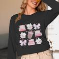 Coquette Bow Book Coffee Valentines Bookish Library Teacher Unisex Long Sleeve T-Shirt Coquette Bow Book Coffee Valentines Bookish Library Teacher Unisex Long Sleeve T-Shirt