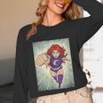 The Crimson Crescent 90s Retro Comic Book Superheroine Art Unisex Long Sleeve T-Shirt The Crimson Crescent 90s Retro Comic Book Superheroine Art Unisex Long Sleeve T-Shirt
