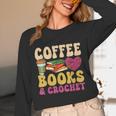 Crochet Coffee Reading Books Crocheter Crocheting Unisex Long Sleeve T-Shirt