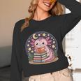 Cute Axolotl Reading Books Cozy Night Aesthetic Unisex Long Sleeve T-Shirt Cute Axolotl Reading Books Cozy Night Aesthetic Unisex Long Sleeve T-Shirt