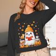 Cute Beanie Ghost Bookworm Cozy Book Reading Halloween Unisex Long Sleeve T-Shirt Cute Beanie Ghost Bookworm Cozy Book Reading Halloween Unisex Long Sleeve T-Shirt
