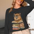 Cute Capybara Reading Books Animal Capybara Bookworms Unisex Long Sleeve T-Shirt Cute Capybara Reading Books Animal Capybara Bookworms Unisex Long Sleeve T-Shirt