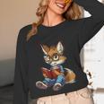 Cute Coyote With Book I Kids Coyote Unisex Long Sleeve T-Shirt