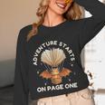 Cute Dragon Book Hot Air Balloon Adventure Fantasy Reading Unisex Long Sleeve T-Shirt
