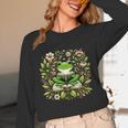 Cute Floral Frog Book Reading Unisex Long Sleeve T-Shirt
