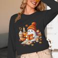 Cute Ghost Reading Book Lovers Halloween Pumpkin Women Girls Unisex Long Sleeve T-Shirt Cute Ghost Reading Book Lovers Halloween Pumpkin Women Girls Unisex Long Sleeve T-Shirt