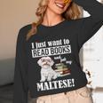 Cute Glasses Read Books & Pet My Maltese Lover Unisex Long Sleeve T-Shirt
