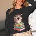 Cute Hedgehog Reading Books Animal Lover Reader Bookworm Unisex Long Sleeve T-Shirt Cute Hedgehog Reading Books Animal Lover Reader Bookworm Unisex Long Sleeve T-Shirt