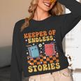 Cute Librarian Library Book Lover Keeper Of Endless Stories Unisex Long Sleeve T-Shirt