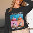 Cute Penguin Reading Book School Librarian Teacher Student Unisex Long Sleeve T-Shirt