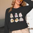 Cute Spooky Reading Book Halloween Fall Ghost Autumn Unisex Long Sleeve T-Shirt
