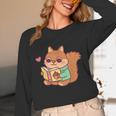 Cute Squirrel Reading A Book Lovers Anime Kawaii Women Kids Unisex Long Sleeve T-Shirt Cute Squirrel Reading A Book Lovers Anime Kawaii Women Kids Unisex Long Sleeve T-Shirt