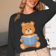 Cute Teddy Bear Reading Book Adorable For Readers Unisex Long Sleeve T-Shirt