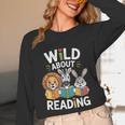 Cute Wildlife Zoo Animals For Book Reader Bookworms Unisex Long Sleeve T-Shirt