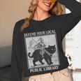 Defend Your Local Library Knight Cat Rider Book Lover Unisex Long Sleeve T-Shirt Defend Your Local Library Knight Cat Rider Book Lover Unisex Long Sleeve T-Shirt