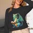 Dragon With Book Unisex Long Sleeve T-Shirt Dragon With Book Unisex Long Sleeve T-Shirt