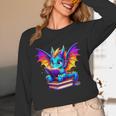 Dragon Reading a Book Bookworm Book Unisex Long Sleeve T-Shirt