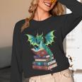 Dragon Reading Books Fantasy Lovers Mythical Creatures Unisex Long Sleeve T-Shirt Dragon Reading Books Fantasy Lovers Mythical Creatures Unisex Long Sleeve T-Shirt