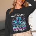 Dragon Reading Just A Girl Who Loves Dragons And Books Unisex Long Sleeve T-Shirt