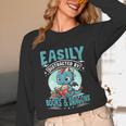 Easily Distracted By Books And Dragons Nerds Unisex Long Sleeve T-Shirt