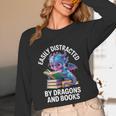 Easily Distracted By Dragons And Books Unisex Long Sleeve T-Shirt Easily Distracted By Dragons And Books Unisex Long Sleeve T-Shirt