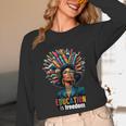 Education Is Freedom History Month Teacher Books Afro For Men Women Unisex Long Sleeve T-Shirt