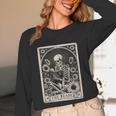 Floral The Reader Tarot Card Skeleton Reading Book Unisex Long Sleeve T-Shirt