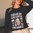 Fueled By Iced Coffee And Books Book Lover Retro Unisex Long Sleeve T-Shirt Fueled By Iced Coffee And Books Book Lover Retro Unisex Long Sleeve T-Shirt