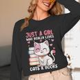 Girl Who Loves Cats And Books Cute Unisex Long Sleeve T-Shirt