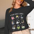 God Says I Am Cat Book Lover Christian Cute Jesus Girls Kids Unisex Long Sleeve T-Shirt God Says I Am Cat Book Lover Christian Cute Jesus Girls Kids Unisex Long Sleeve T-Shirt