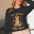 Halloween Fully Booked This Fall Book Ginger Cat Reading Unisex Long Sleeve T-Shirt